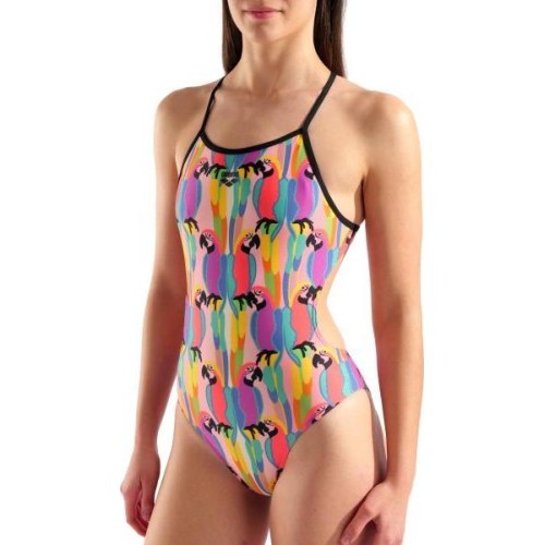 Женский купальник Tropical Delight Tie Back, розово-чёрный, 34 - 550