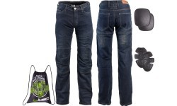 W-TEC Pawted Dark men's moto jeans - Dark blue