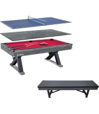 Biliardo stalas 3 viename inSPORTline Residento su suolu - Dark Wood