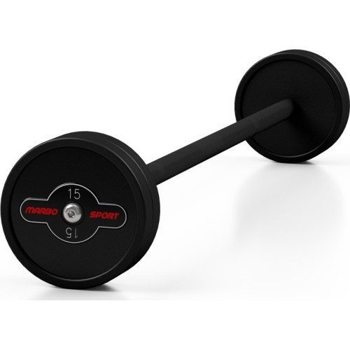 Прорезиненный прямой гриф 15 кг, матовый чёрный - Marbo Sport