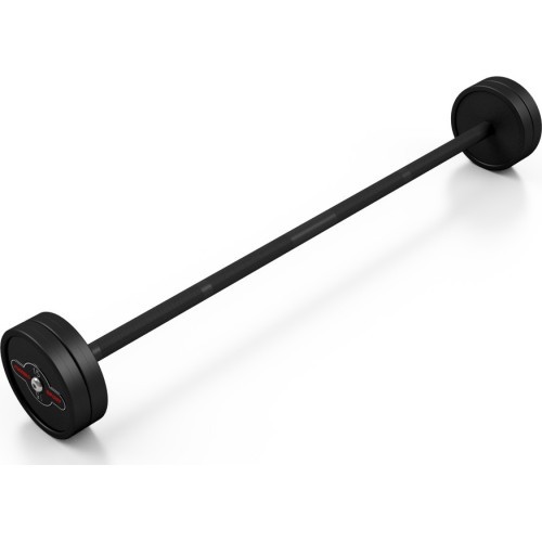 Rubberized straight barbell 15 kg mat black - Marbo Sport