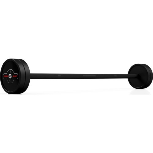 Прорезиненный прямой гриф 15 кг, матовый чёрный - Marbo Sport