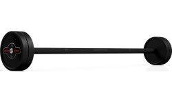 Rubberized straight barbell 15 kg mat black - Marbo Sport