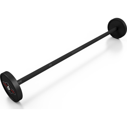 Guminiu diskų tiesus grifas 10 kg matinis juodas - Marbo Sport