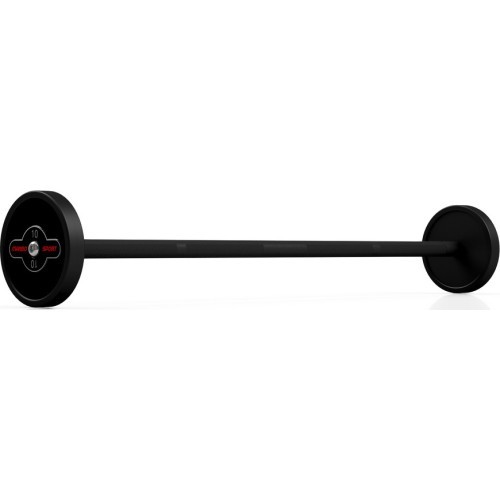 Rubberized straight barbell 10 kg mat black - Marbo Sport