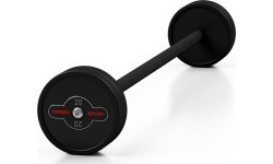 Rubberized straight barbell 20 kg mat black - Marbo Sport