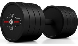 Rubber-coated dumbbell Marbo - 32,5 kg, black