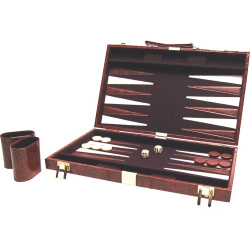 Backgammon piping brown 38 x 48 cm