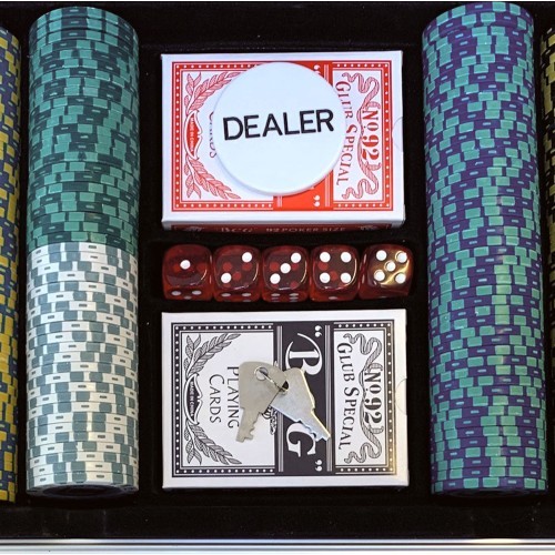 Pokerio rinkinys DLX 500 molio žetonų 13,5 g
