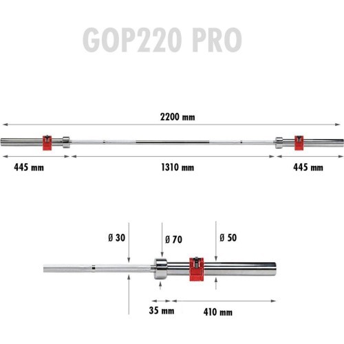 Olimpinis grifas HMS GOP220, 2200mm + užraktas ZG1000R