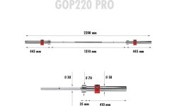 Олимпийский гриф HMS GOP220, 2200 мм + замок ZG1000R
