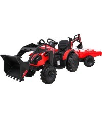 Трактор на аккумуляторе с прицепом Buggy 720-T, красный