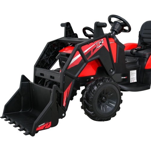 Трактор на аккумуляторе с прицепом Buggy 720-T, красный
