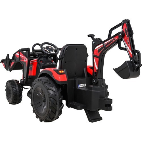 Трактор на аккумуляторе с прицепом Buggy 720-T, красный
