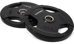 Hastings guminių olimpinių svorio diskų rinkinys su rankenomis 15 kg