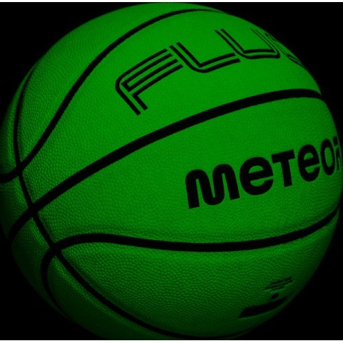 Баскетбольный мяч Meteor Fluo, размер 7 - Белый/неоново-зелёный
