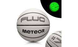 Баскетбольный мяч Meteor Fluo, размер 7 - Белый/неоново-зелёный