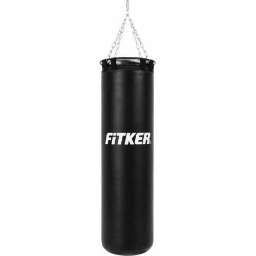 Боксёрский мешок Fitker Olympic ELITE, чёрный, искусственная кожа - 130x35cm