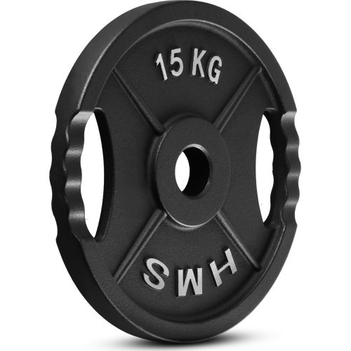 OLYMPIC CAST IRON WEIGHT PLATE TOD 51 MM – OLYMPIC BARBELL PLATE FOR STRENGTH TRAINING HMS - 15 kg
