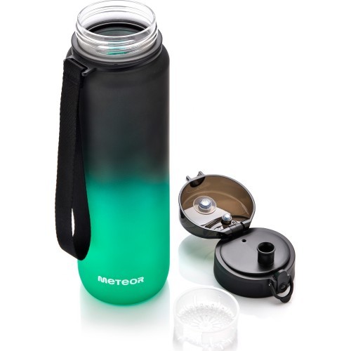 Sportinė gertuvė Meteor 1000 ml tamsiai žalia - Juoda / Žalia