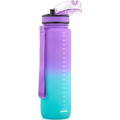 Sportinė gertuvė Meteor 1000 ml tamsiai žalia - Žalsvai mėlyna || Violetinė