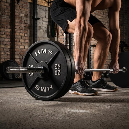 CAST IRON WEIGHT PLATE TCN HMS – GYM BARBELL PLATE FOR STRENGTH TRAINING - 10 kg