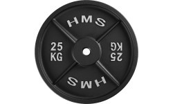 CAST IRON WEIGHT PLATE TCN HMS – GYM BARBELL PLATE FOR STRENGTH TRAINING - 25 kg
