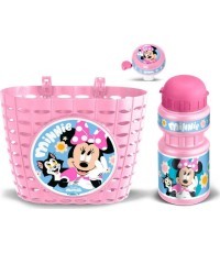 Велосипедный набор Minnie (корзина, бутылка для воды, звонок) - розовый
