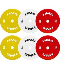 TPP olimpinių techninių svorių diskų rinkinys PE 2 x 1,5–5 kg (18 kg) HMS