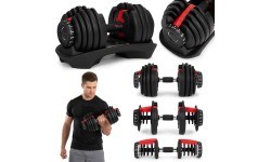 Reguliuojamas ketaus hantelis su stovu, 2,5–24 kg, ModernHome