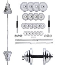 Chrome Dumbbell Set In Suitcase HMS STC50 2x25kg