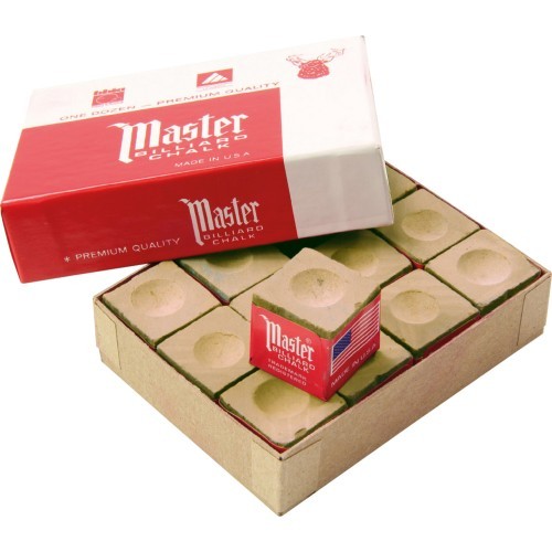 Biliardo kreida Master, auksinė, 12 vnt.