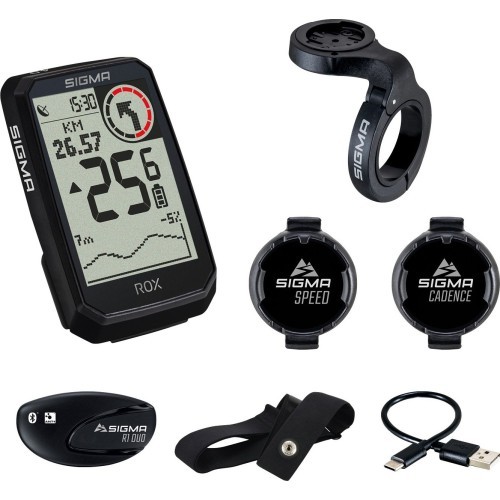 Велокомпьютер SIGMA ROX 4.0 Endurance GPS Black, комплект с датчиками