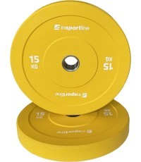 Guminis svorio diskas inSPORTline Bumper Plate Go 15 kg 50 mm