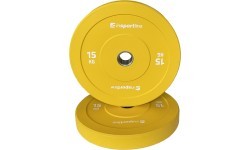 Guminis svorio diskas inSPORTline Bumper Plate Go 15 kg 50 mm
