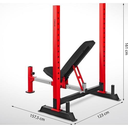 ADJUSTABLE WEIGHT BENCH WITH BARBELL RACK, LEG DEVELOPER AND PREACHER CURL PAD LS7688 HMS