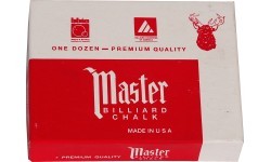 Biliardo kreidelės Master, raudonos, 12 vnt.