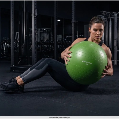 Profesionalus gimnastikos kamuolys Anti-Burst 65 cm, žalias, UpForm