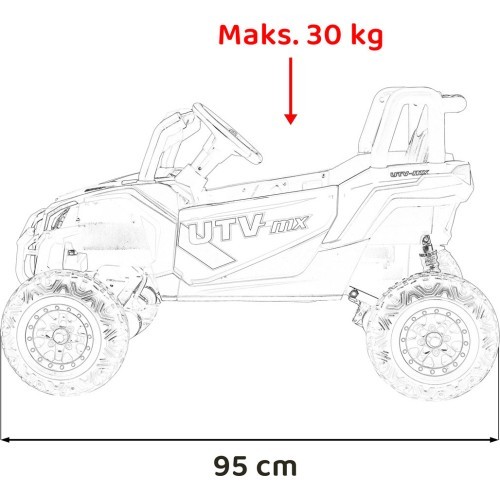 Vaikiškas elektromobilis bagis Madman UTV-MX, baltas