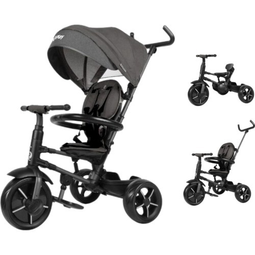 Children’s Tricycle w/ Push Handle QPlay Rito Star - Black