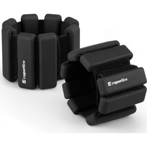 Kulkšnių ir riešų svareliai inSPORTline Brace 2 x 1,5 kg - Juoda