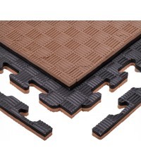 Татами-пазл inSPORTline Sazegul 100 x 100 x 2 см - Mocha mousse-černá, vzor 5 proužků