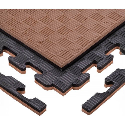 Татами-пазл inSPORTline Sazegul 100 x 100 x 2 см - Mocha mousse-černá, vzor 5 proužků