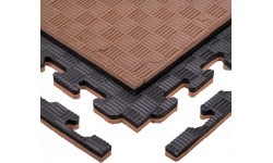 Tatami dėlionės kilimėlis inSPORTline Sazegul 100 x 100 x 2 cm - Mocha mousse-černá, vzor 5 proužků