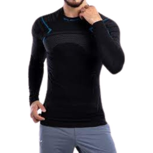 Мужская футболка с длинным рукавом Brubeck Thermo Black LS13040A - Black/Blue