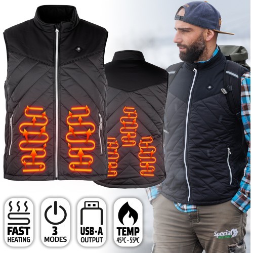 Vyriška šildoma liemenė inSPORTline WARMhim - Juoda