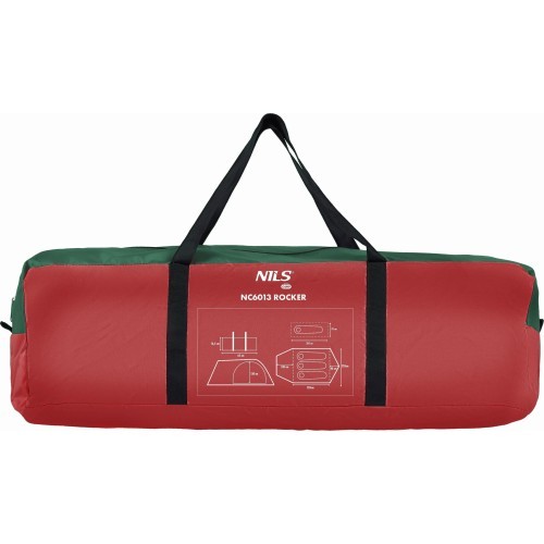 Кемпинговая палатка Nils Camp Rocker NC6013, зелено-красная