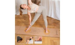 YOGA SET HMS CORK MAT TPE YM11 + BLOCK KJ02 + STRAP SJ02
