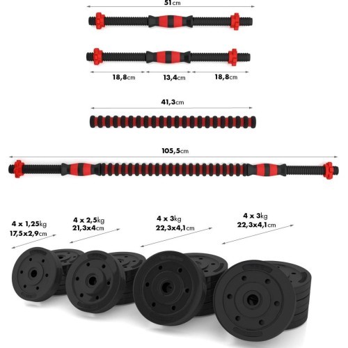 SGP15 COMPOSITE BARBELL AND DUMBBELLS SET HMS - 40 kg