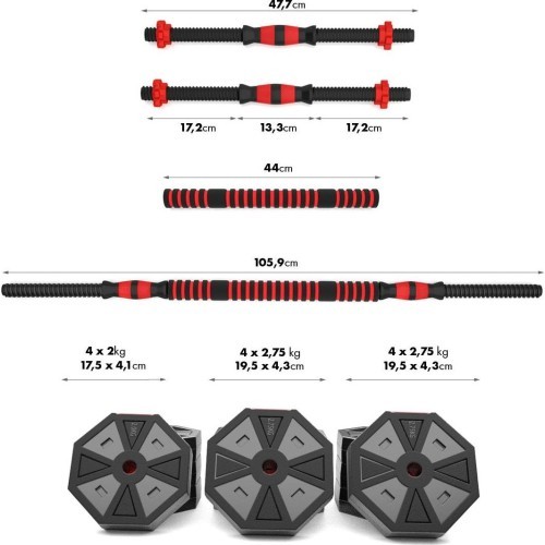 SGC20  BARBELL AND DUMBBELLS COMPOSITE HMS - 30 kg